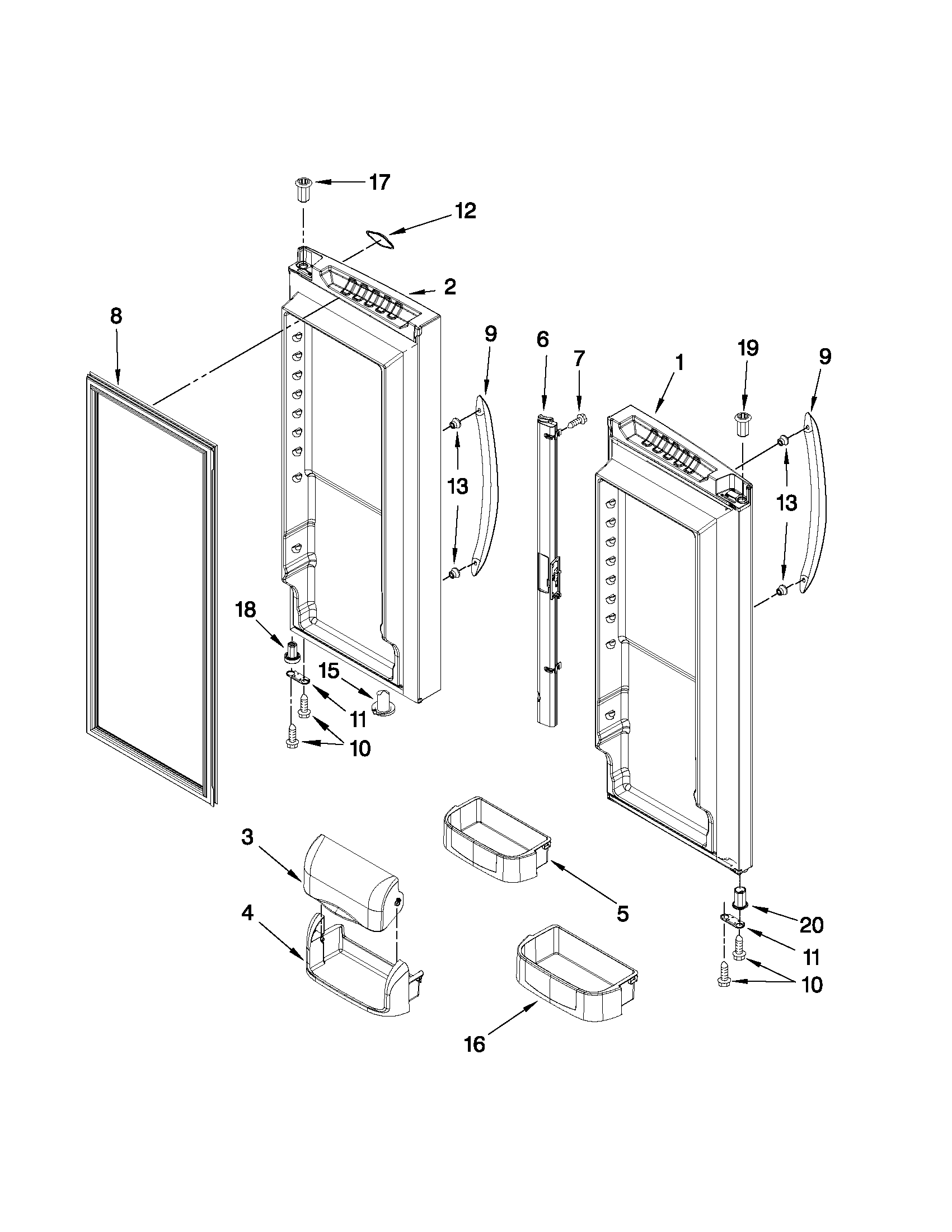 Refrigerator door parts