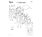 Whirlpool WFW9500TW00 top and cabinet parts diagram