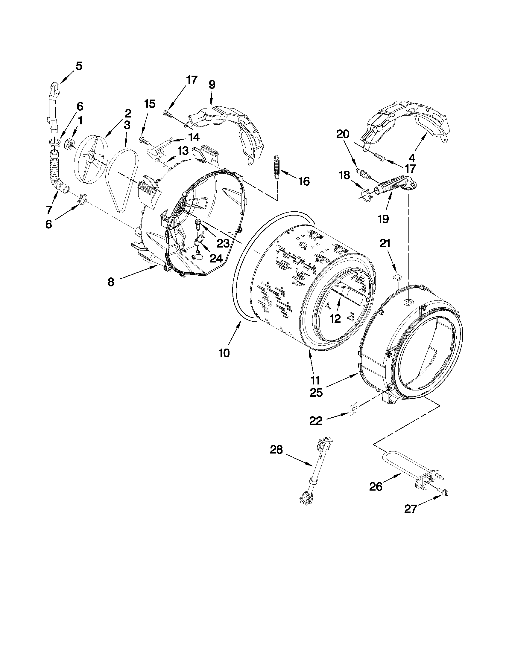 Tub and basket parts