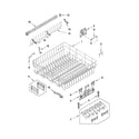 KitchenAid KUDE40FXBL0 upper rack and track parts diagram