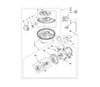 KitchenAid KUDC10FXBL0 pump, washarm and motor parts diagram