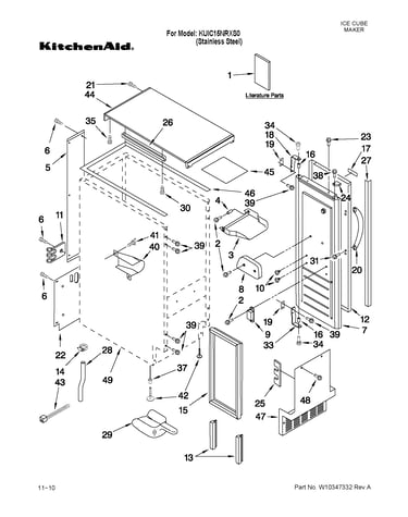 Cabinet liner and door parts