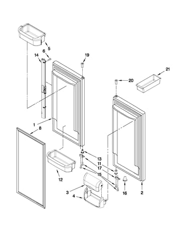 Refrigerator door parts