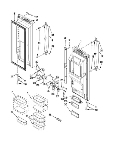 Refrigerator door parts