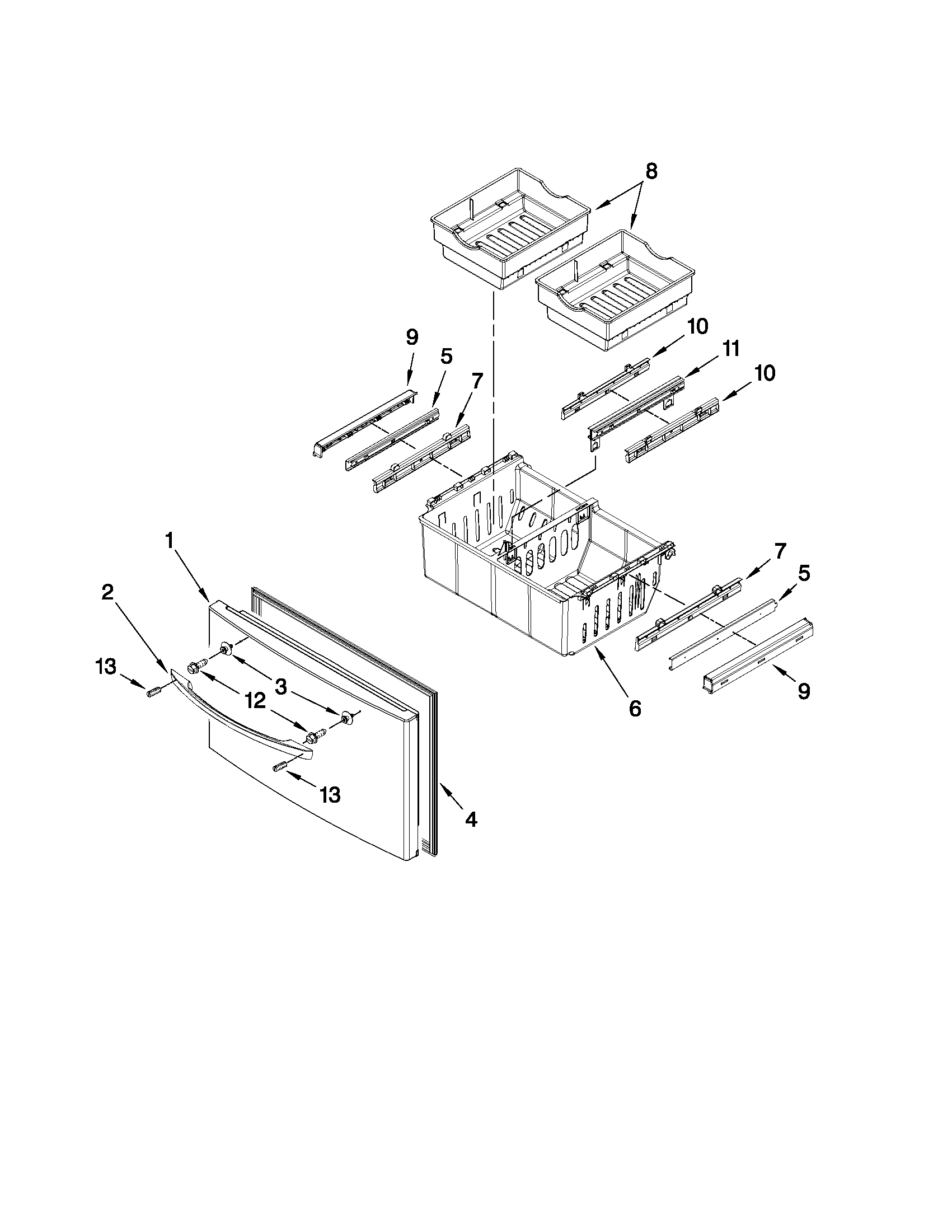 Freezer door parts