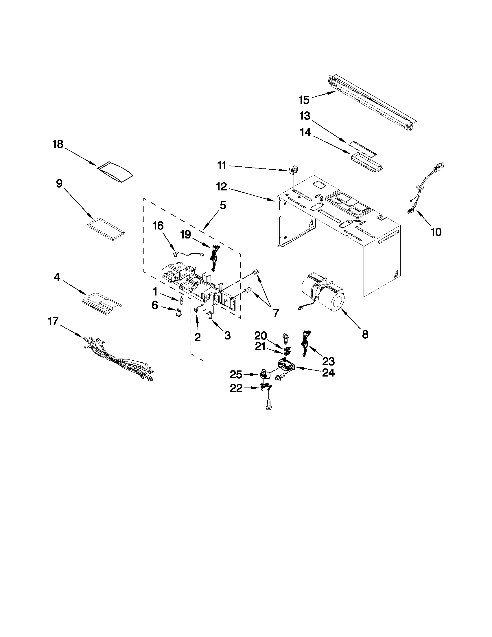 Cabinet and air flow parts