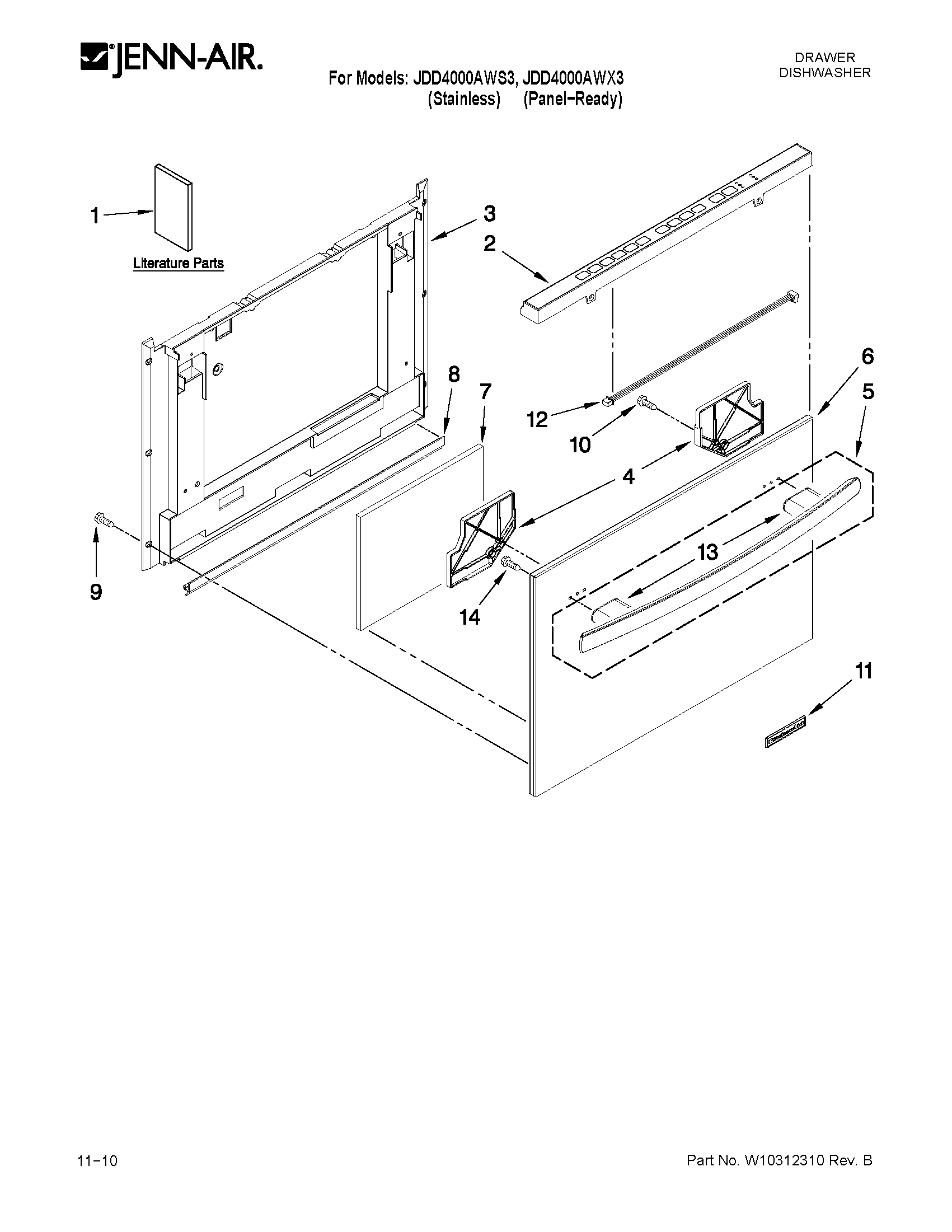 Front panel parts