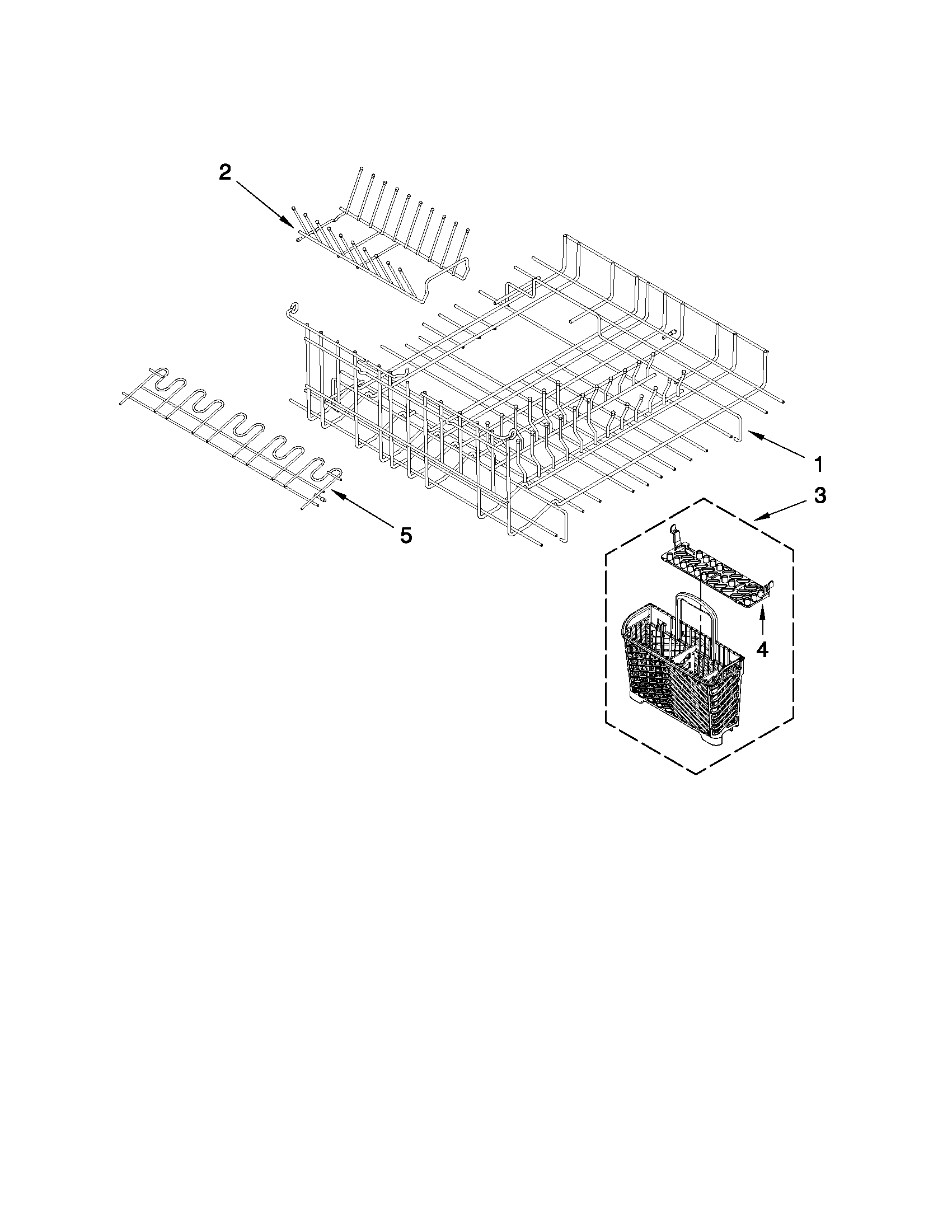 Upper and lower dishrack parts