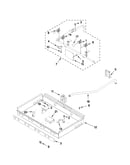 Burner box, gas valves, and switches