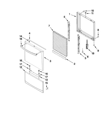 Oven door and drawer parts