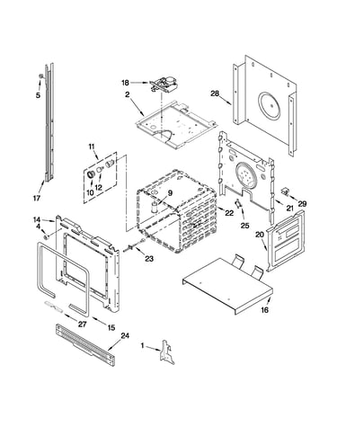 Upper oven parts