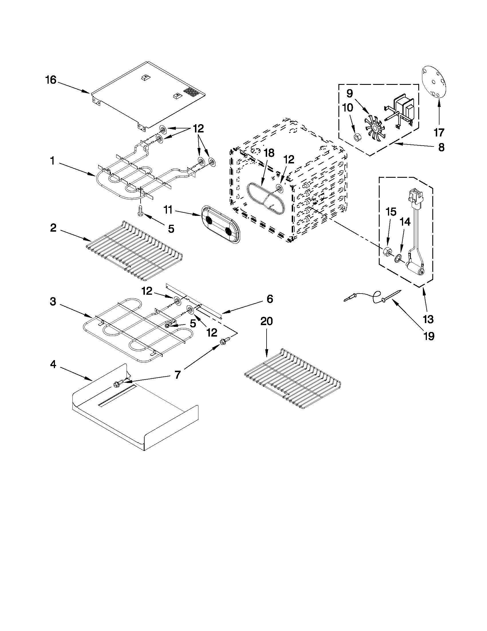 Internal oven parts