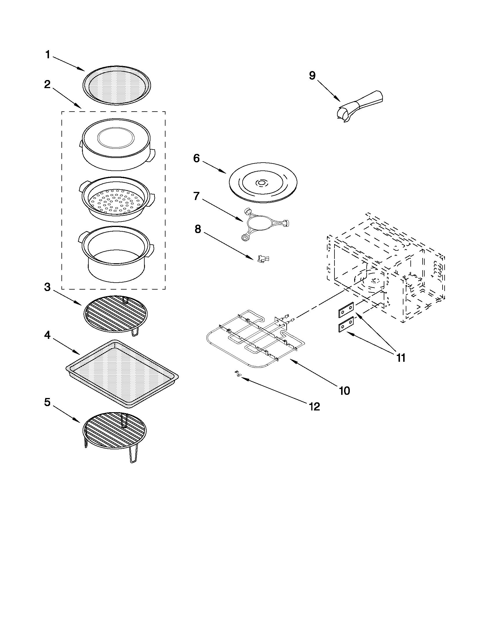 Internal microwave parts