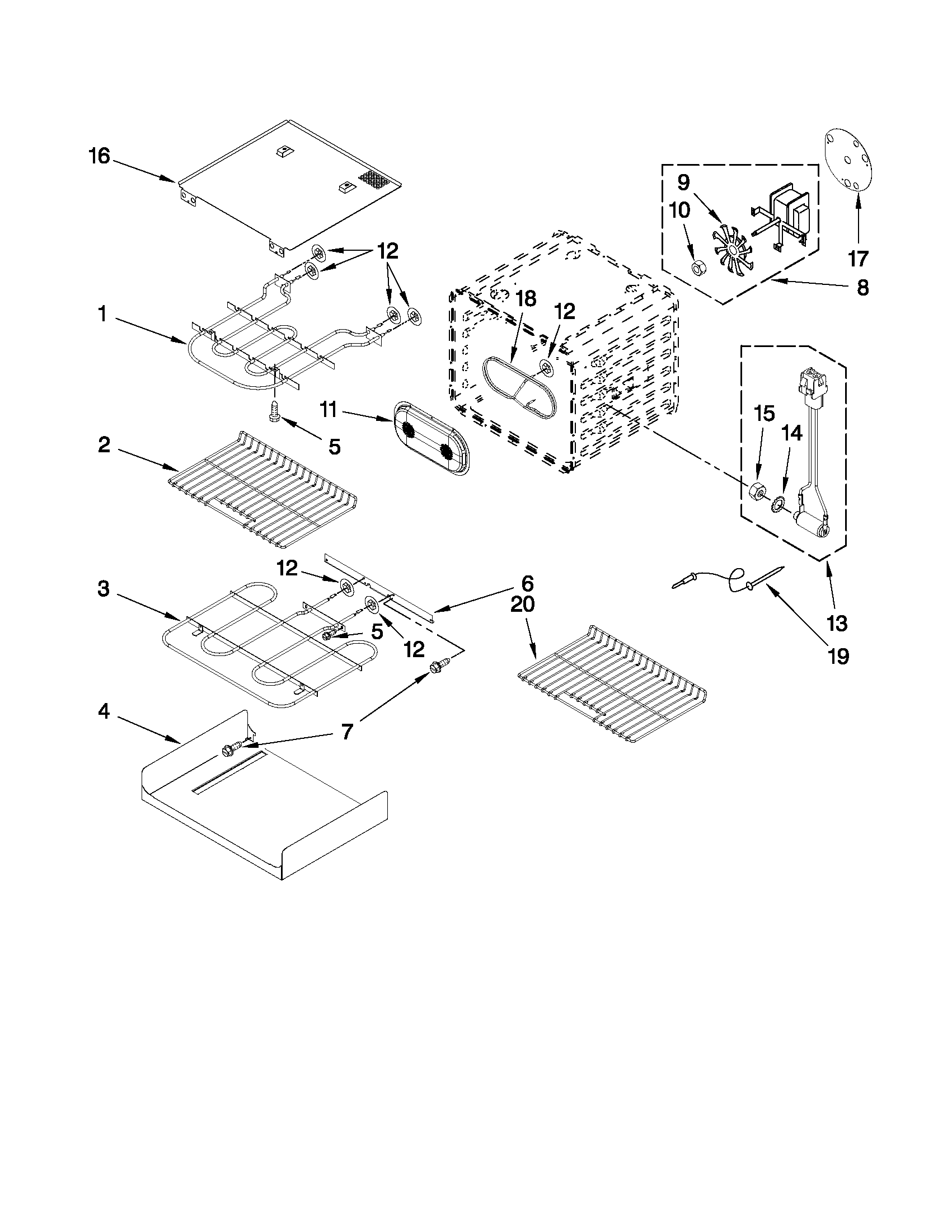 Internal oven parts