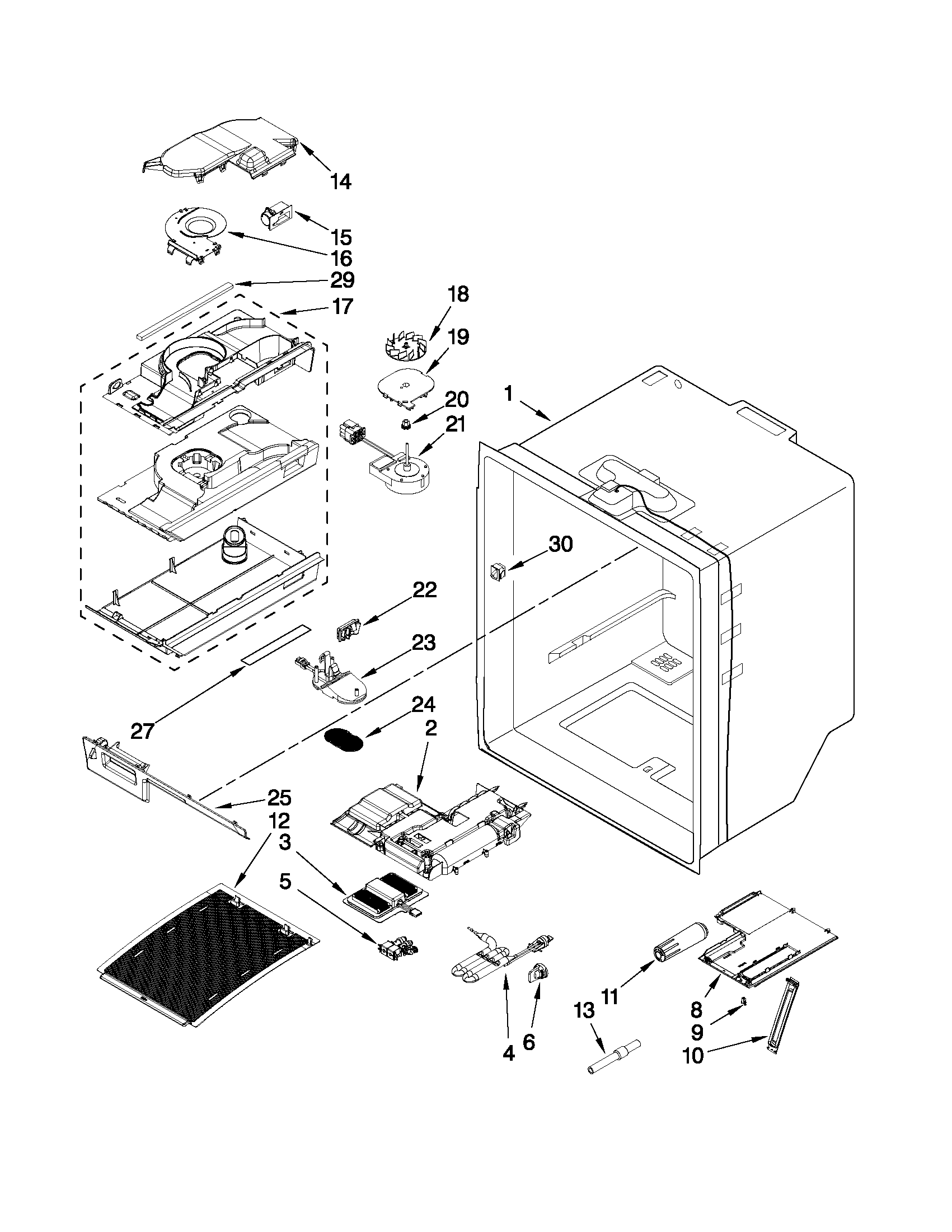 REFRIGERATOR LINER PARTS