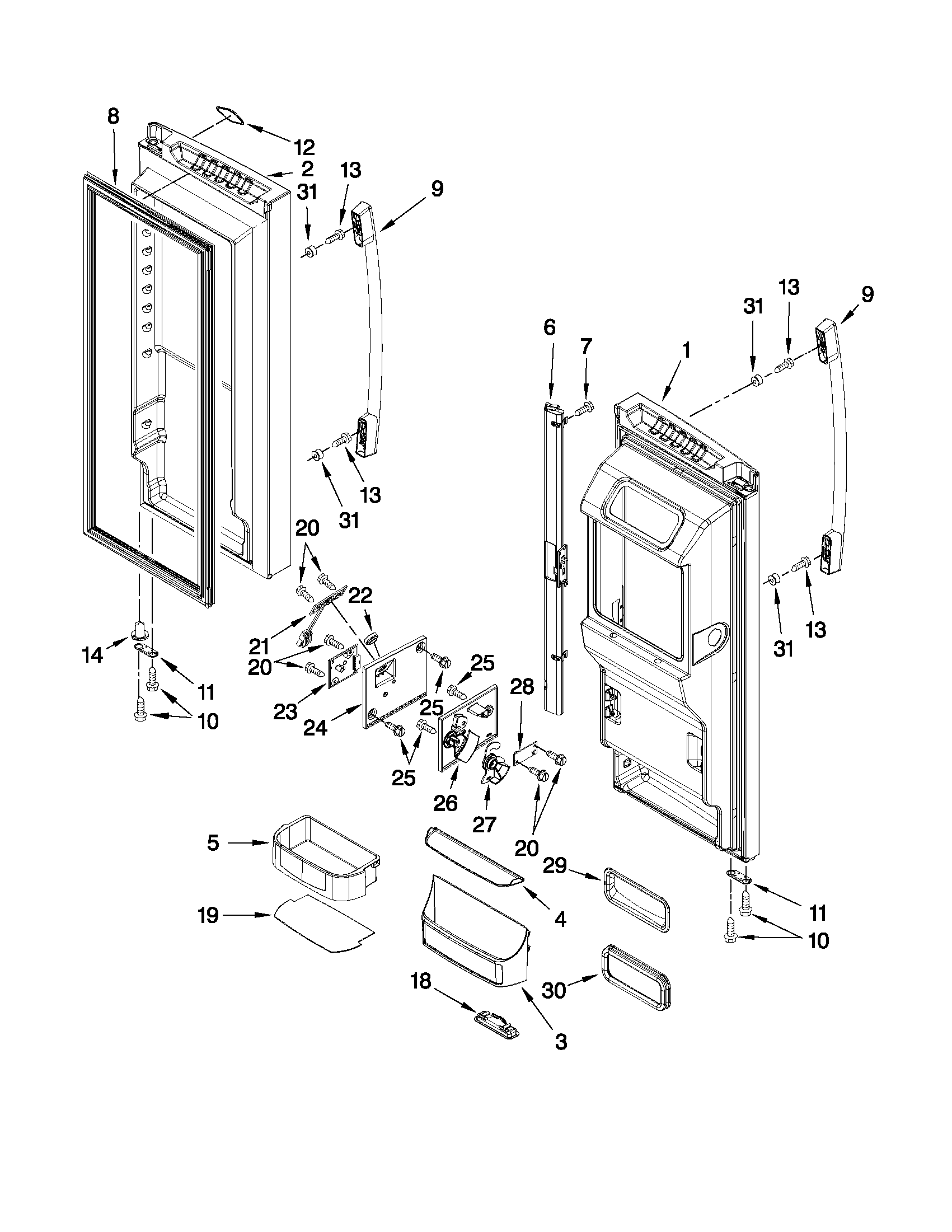 Refrigerator door parts