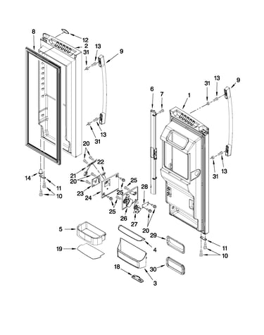 Refrigerator door parts