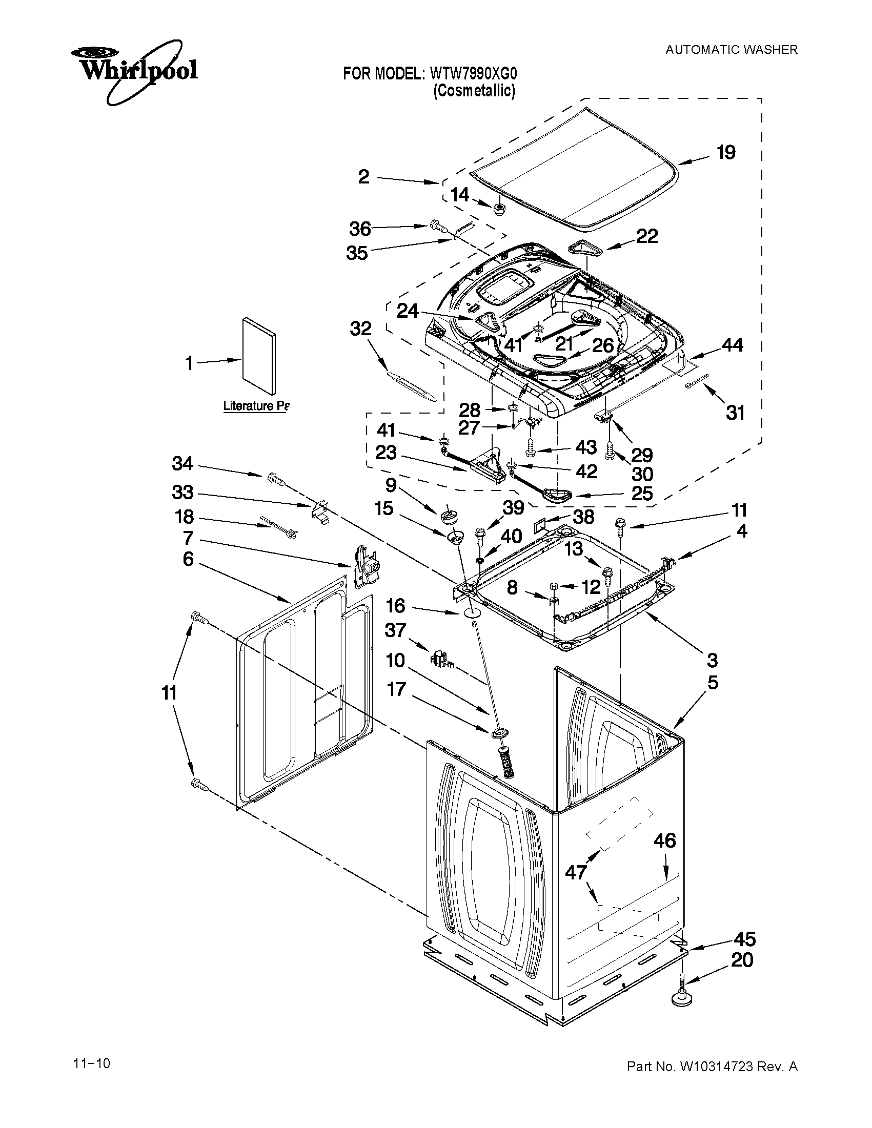 Top and cabinet parts