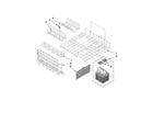 KitchenAid KUDD03DTWH3 upper and lower dishrack parts diagram