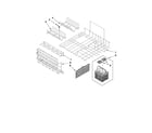 KitchenAid KUDD03DTSS3 upper and lower dishrack parts diagram