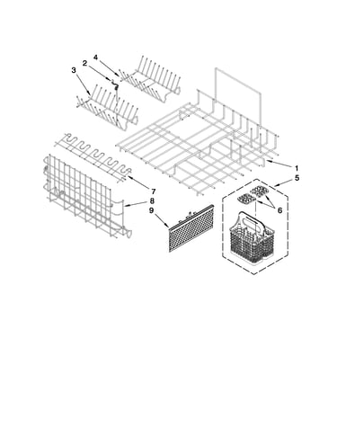 Upper and lower dishrack parts