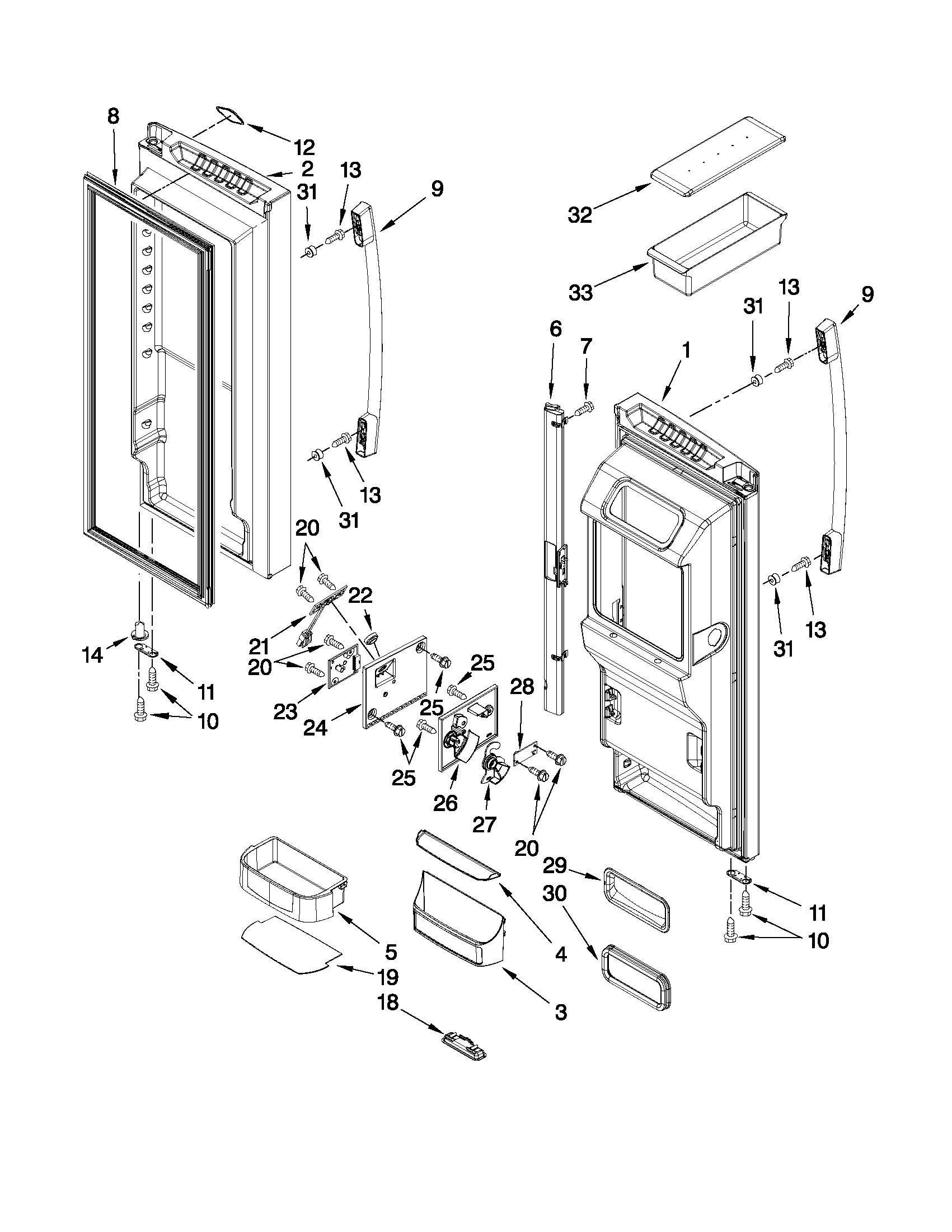 Refrigerator door parts
