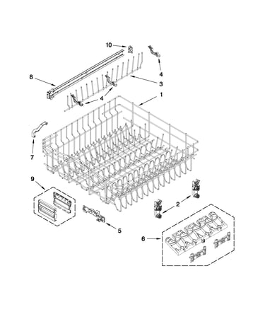 Upper rack and track parts