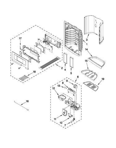 Dispenser front parts