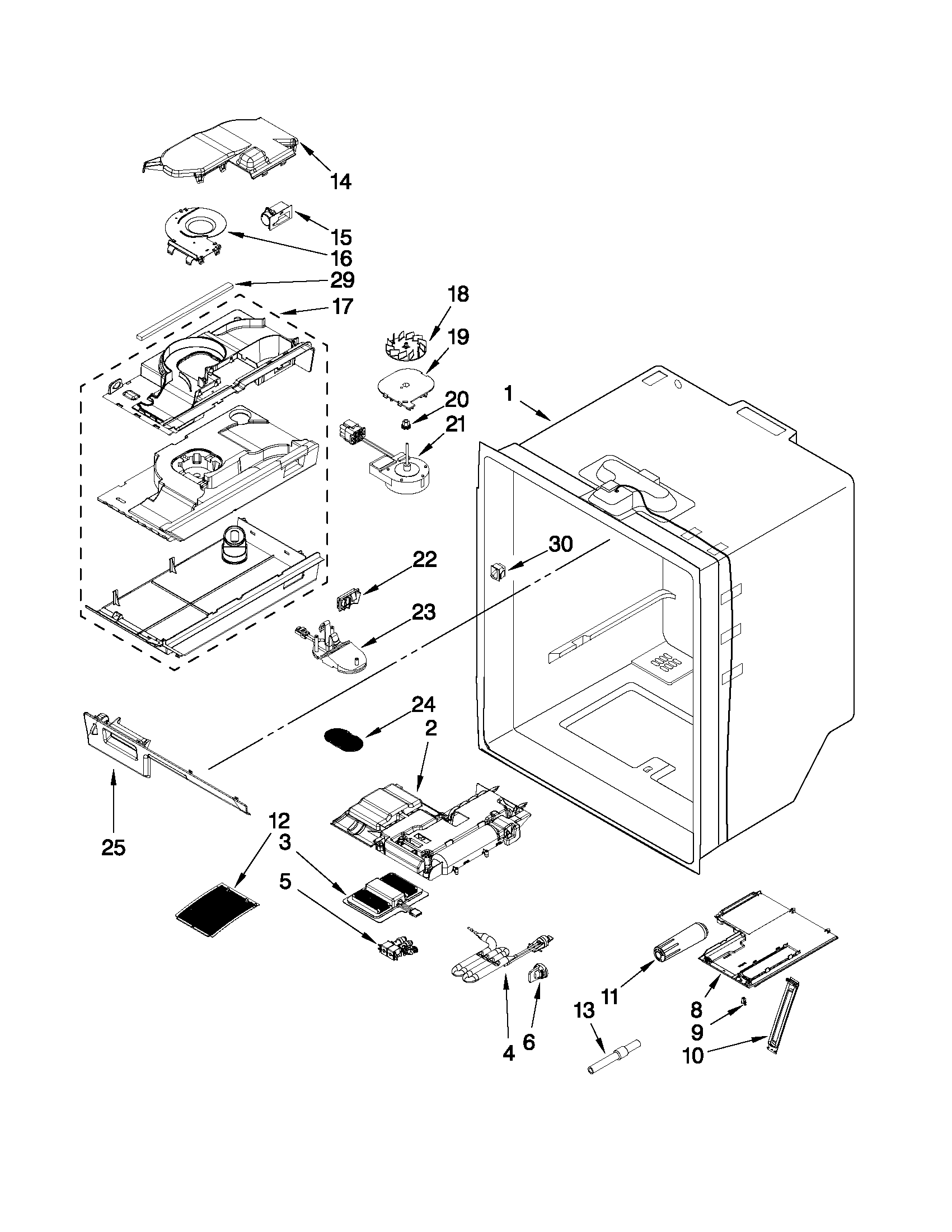 REFRIGERATOR LINER PARTS