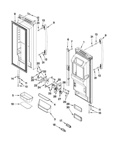Refrigerator door parts