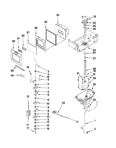 Motor and ice container parts