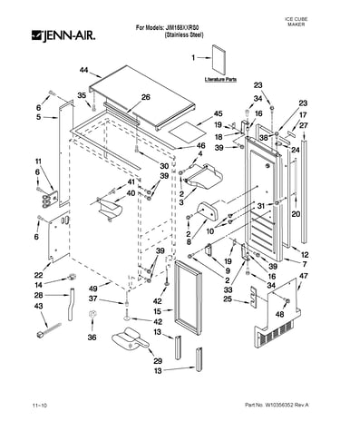Cabinet liner and door parts