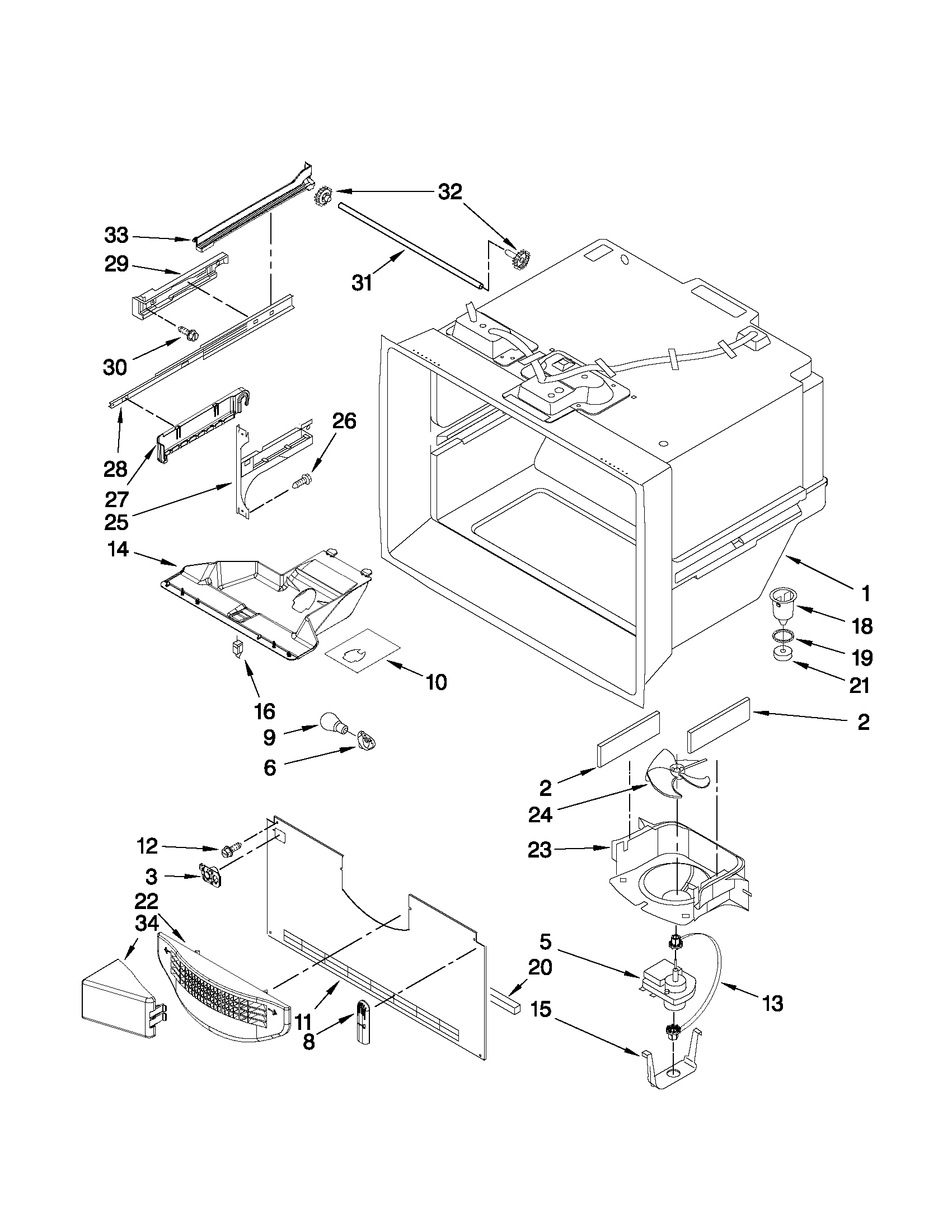 Freezer liner parts