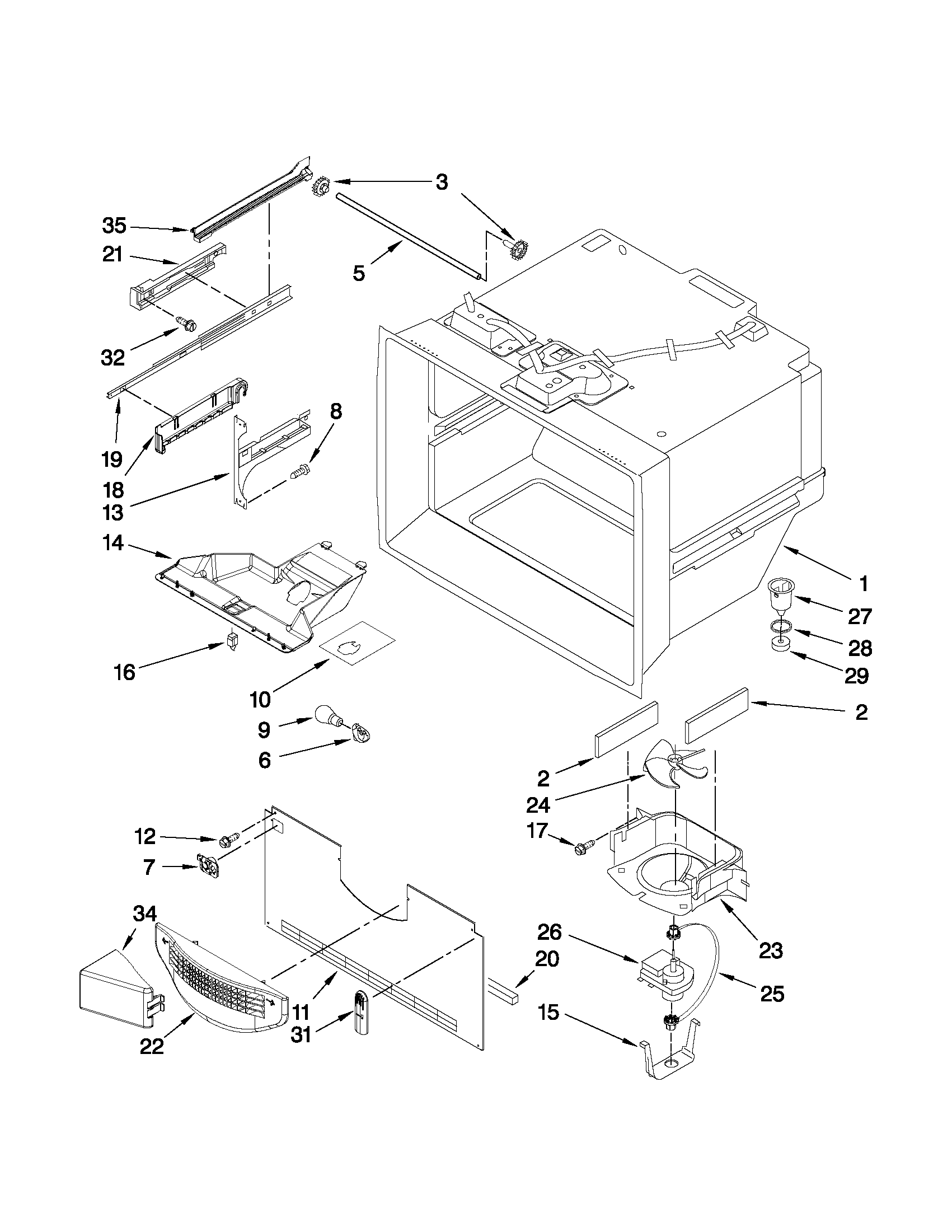 Freezer liner parts