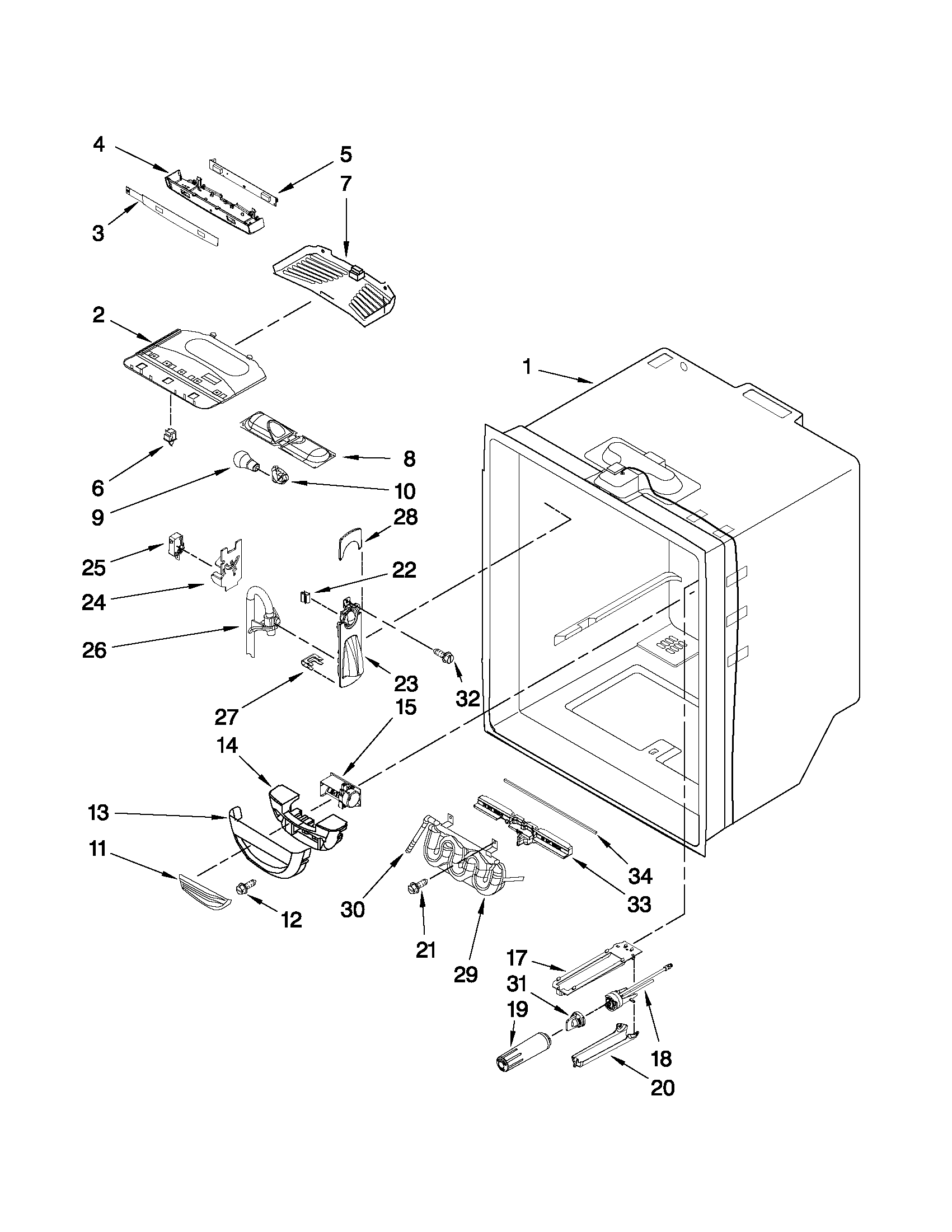 Refrigerator liner parts