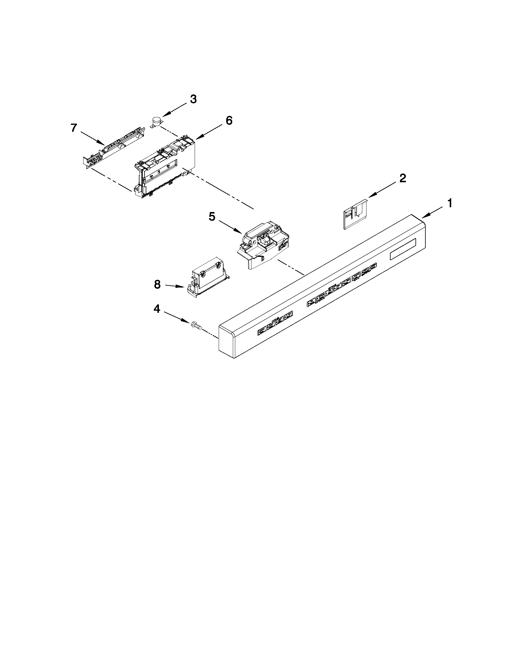 Control panel and latch parts