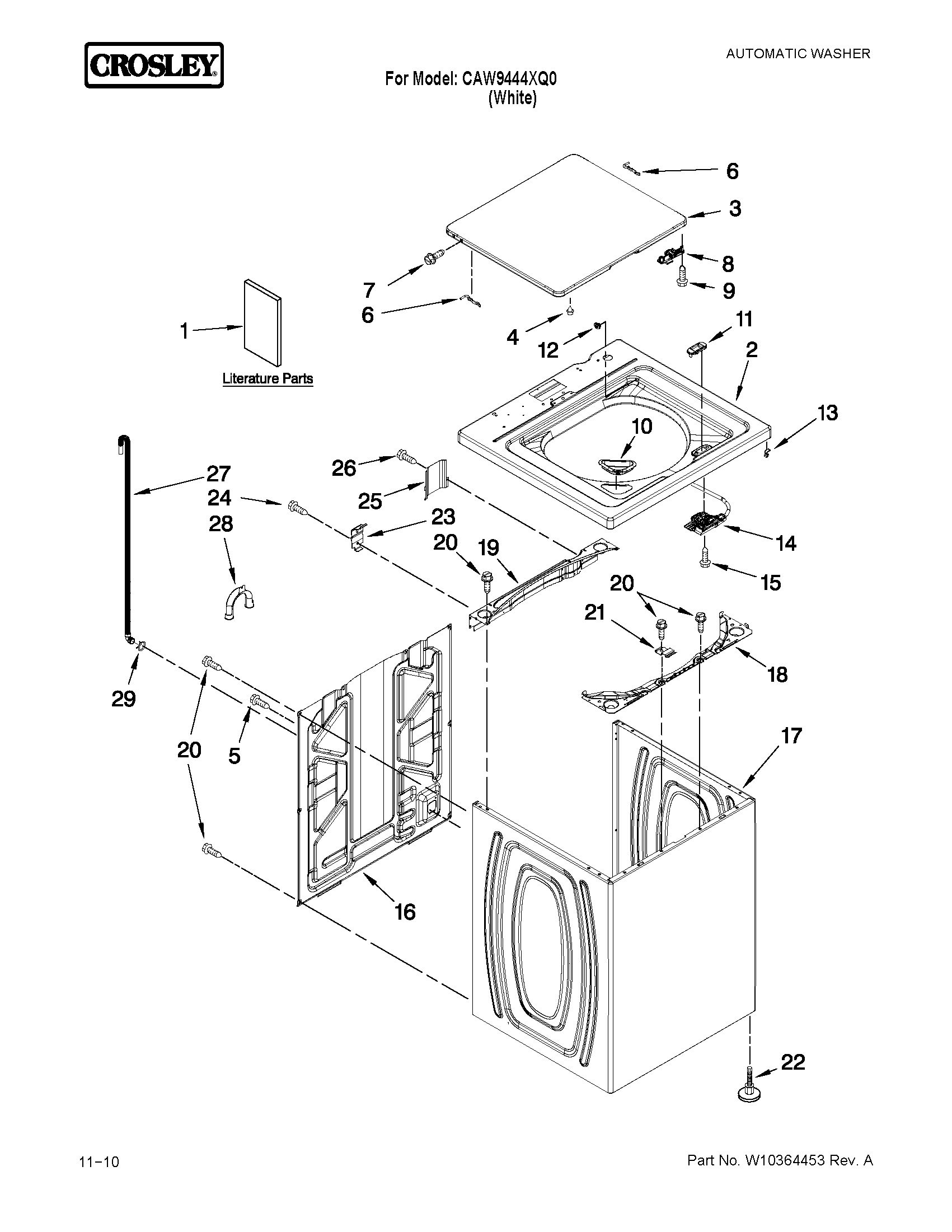 Top and cabinet parts