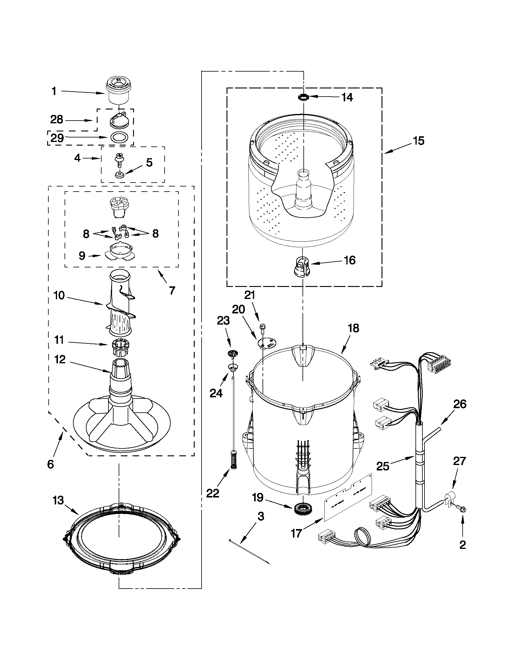Basket and tub parts