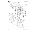 Whirlpool WTW7340XW1 top and cabinet parts diagram