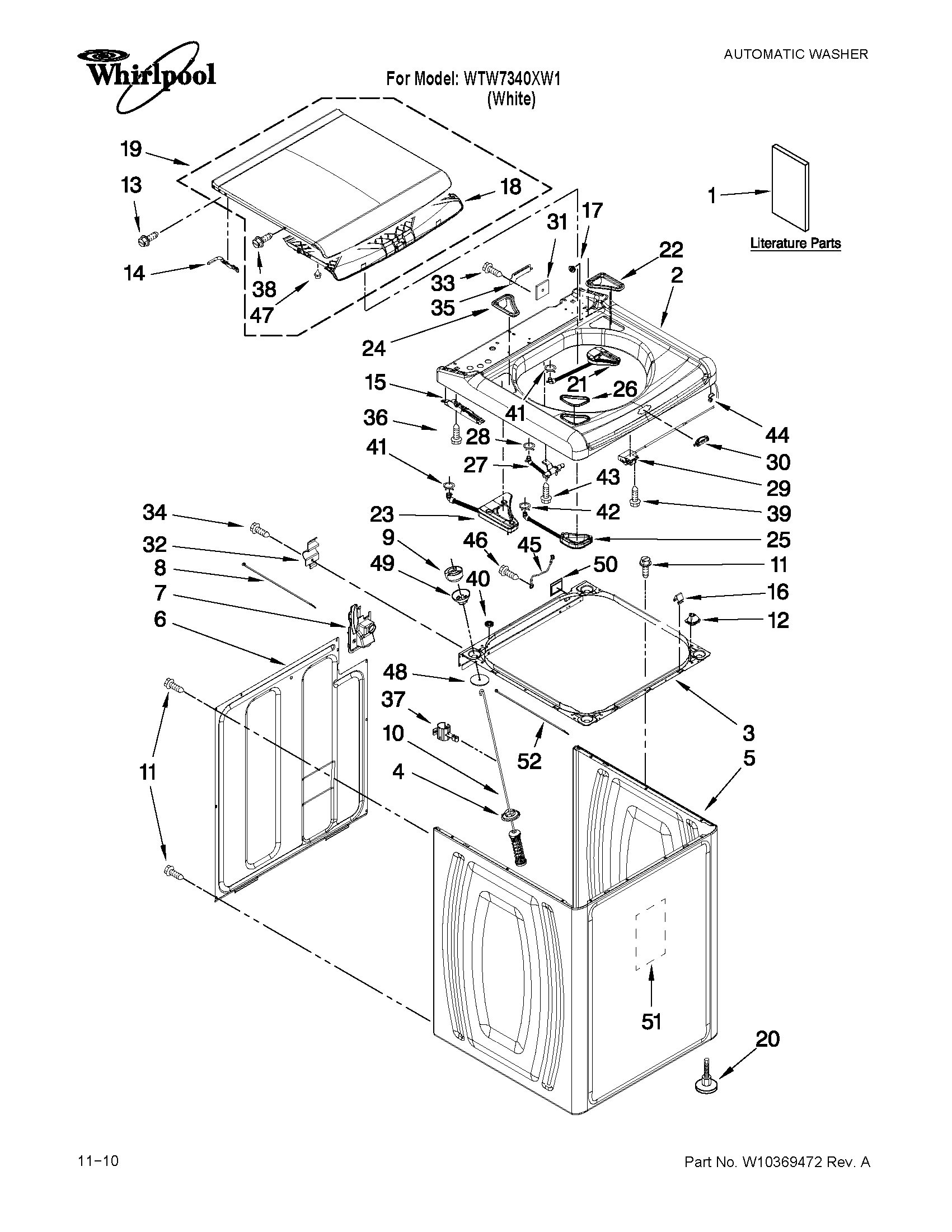 Top and cabinet parts