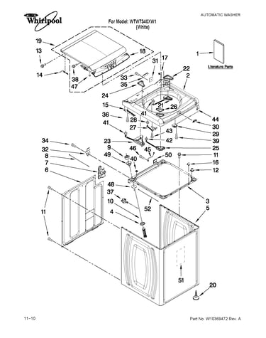 Top and cabinet parts