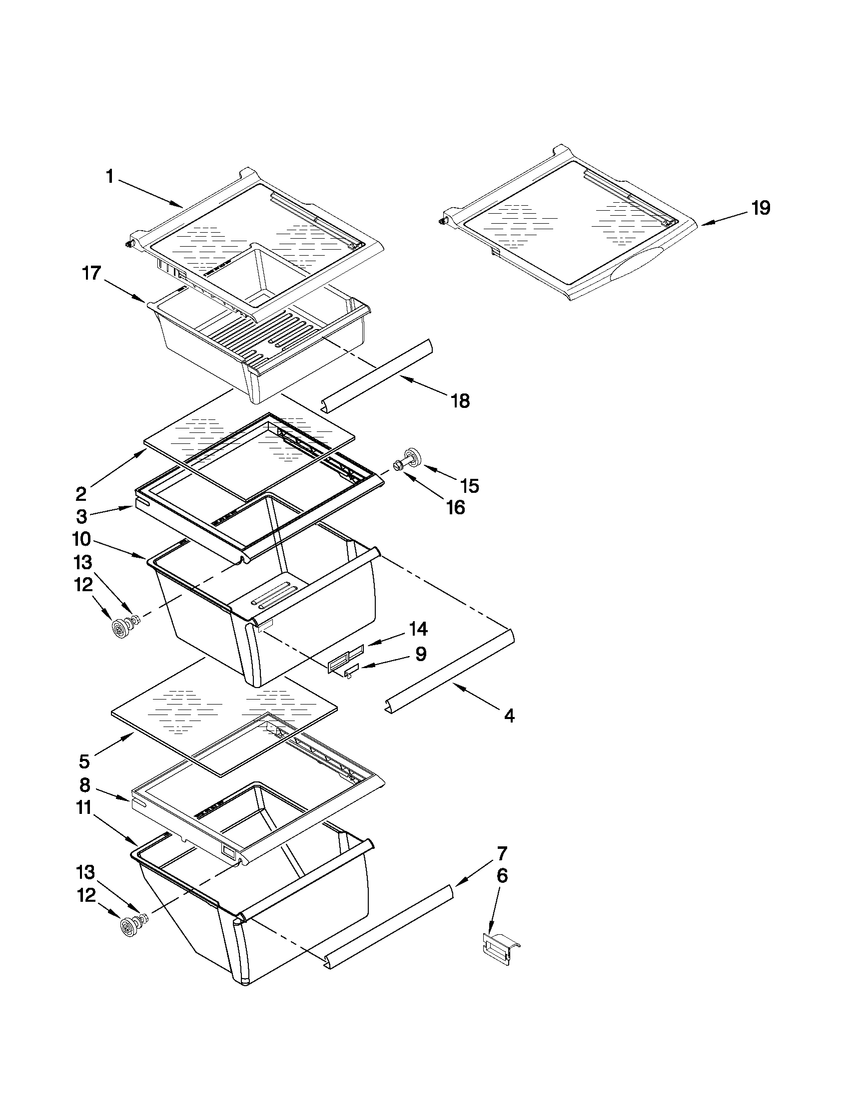 Refrigerator shelf parts