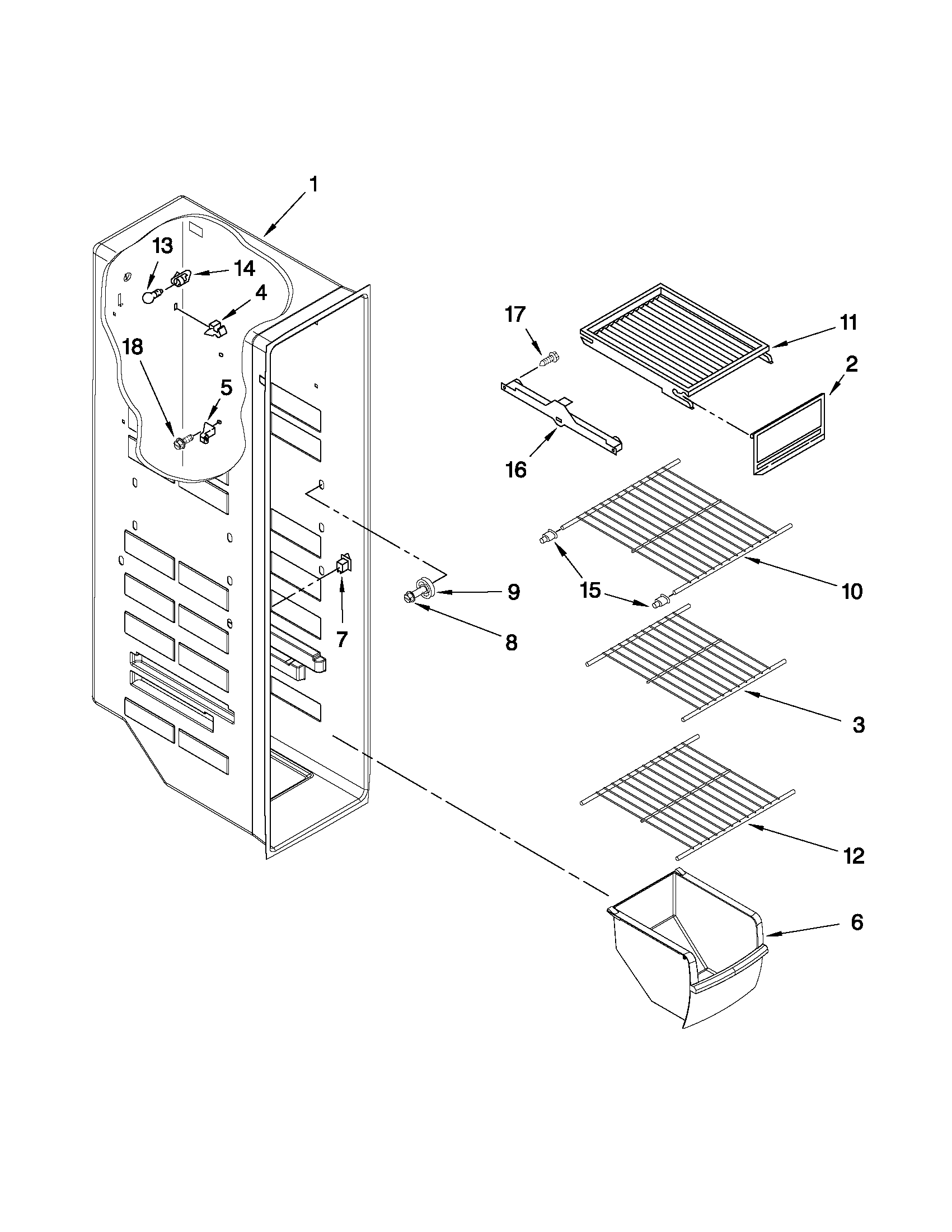 Freezer liner parts