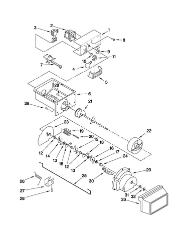 Motor and ice container parts