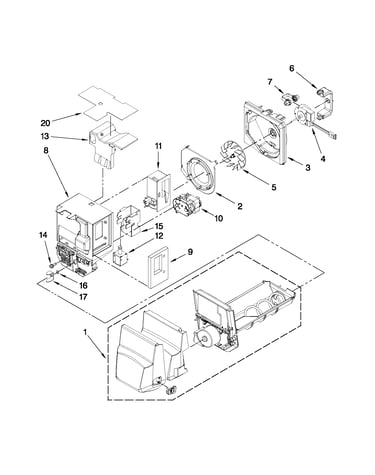 Motor and ice container parts