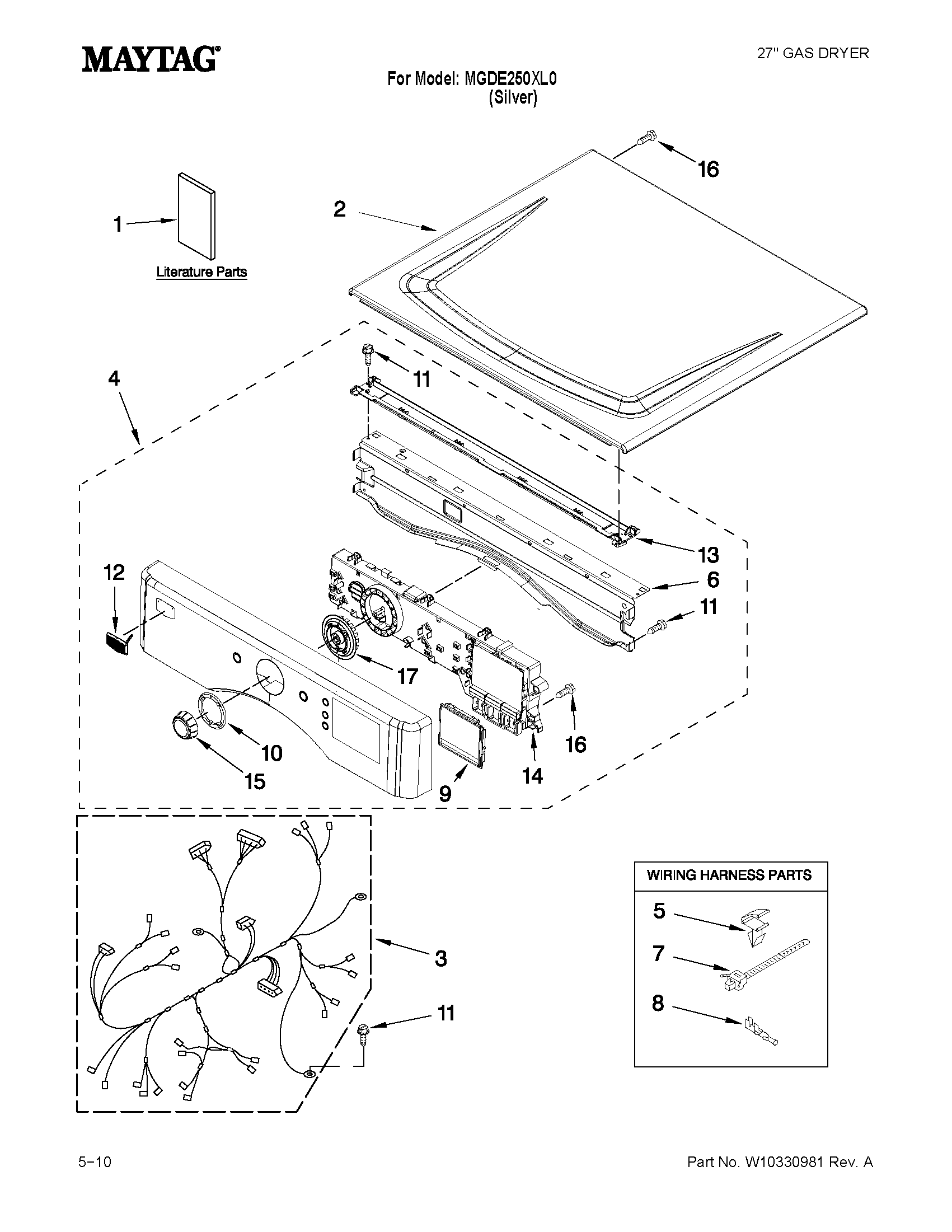 Top and console parts