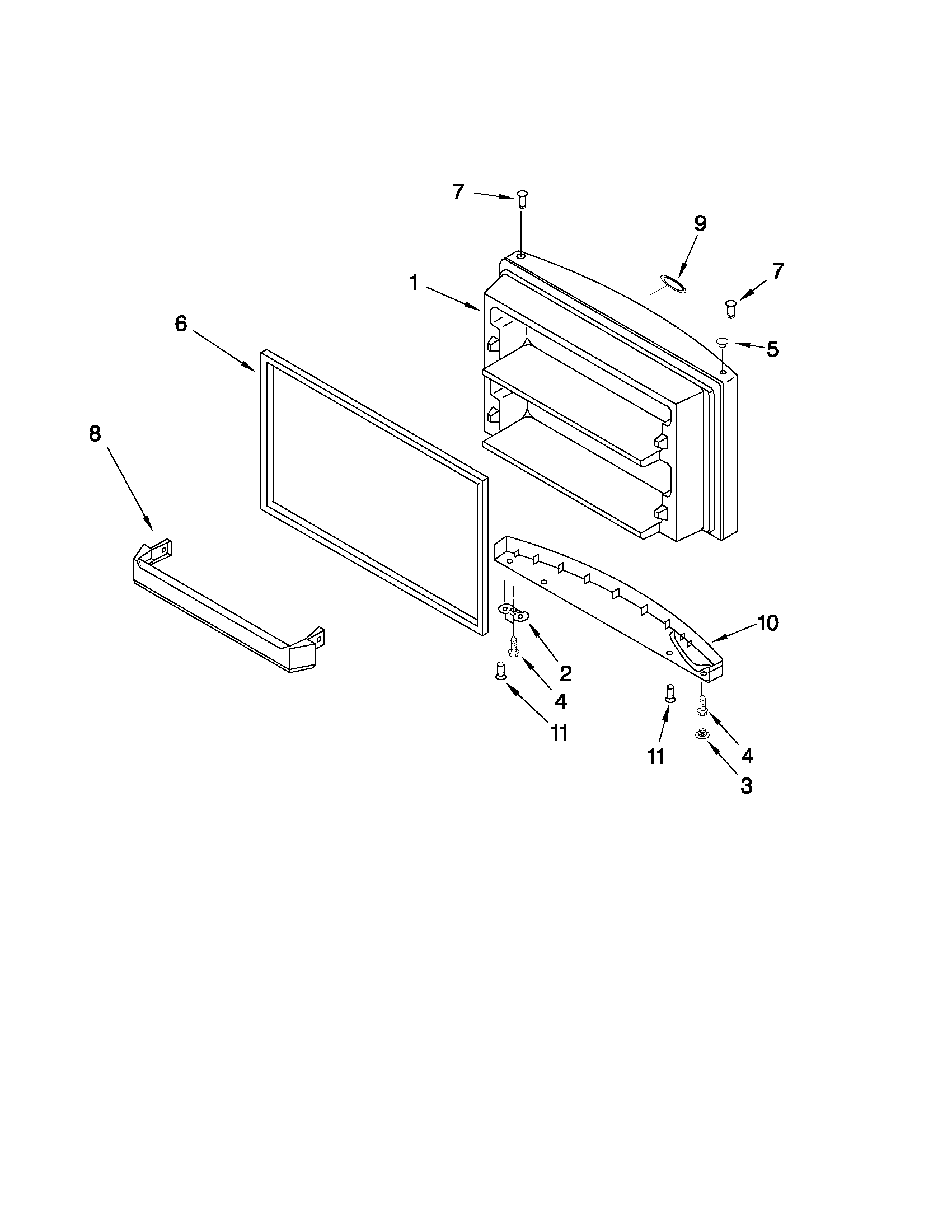 Freezer door parts