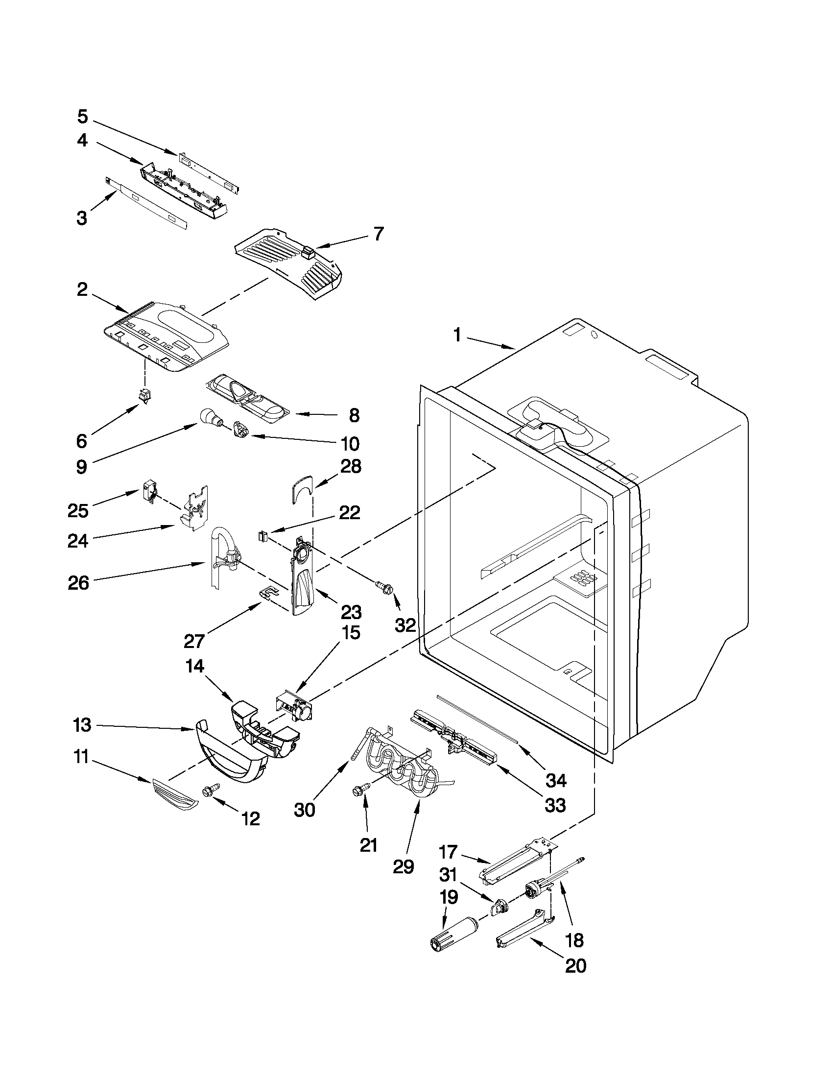 Refrigerator liner parts