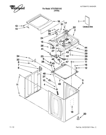 Top and cabinet parts