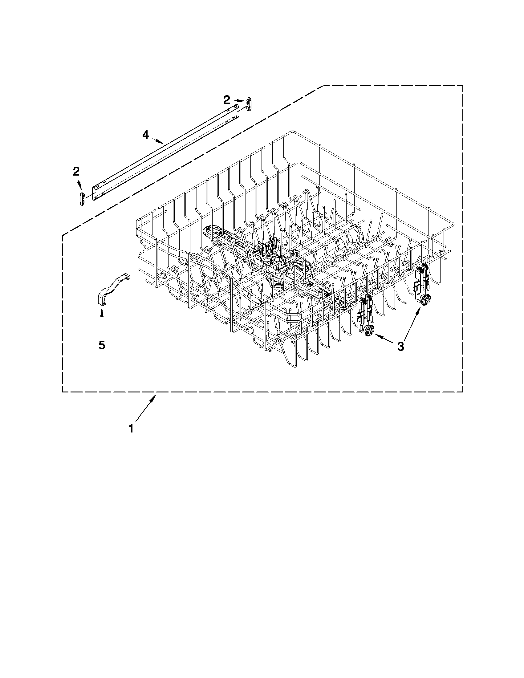 Upper rack and track parts